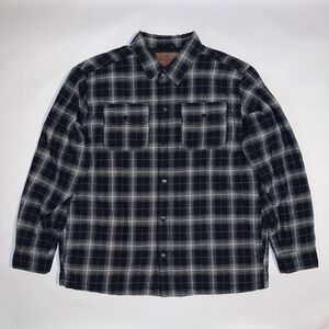 Rugged Elements Flannel Plaid Lined Shacket Men's XL Snap Chest Pockets Gorpcore